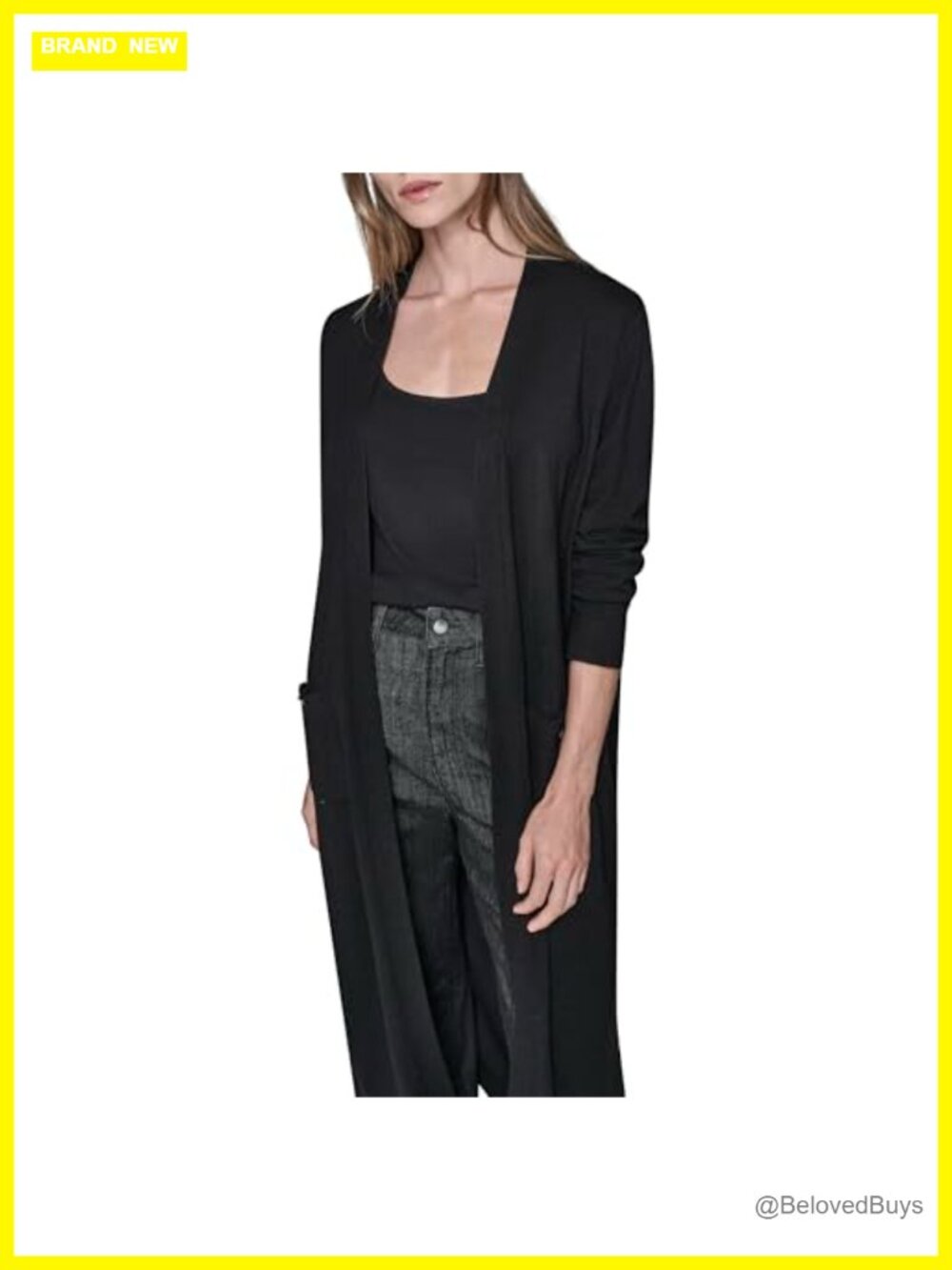 Long Sleeve Crew Neck Long Cardigan Sweater Regular Fit